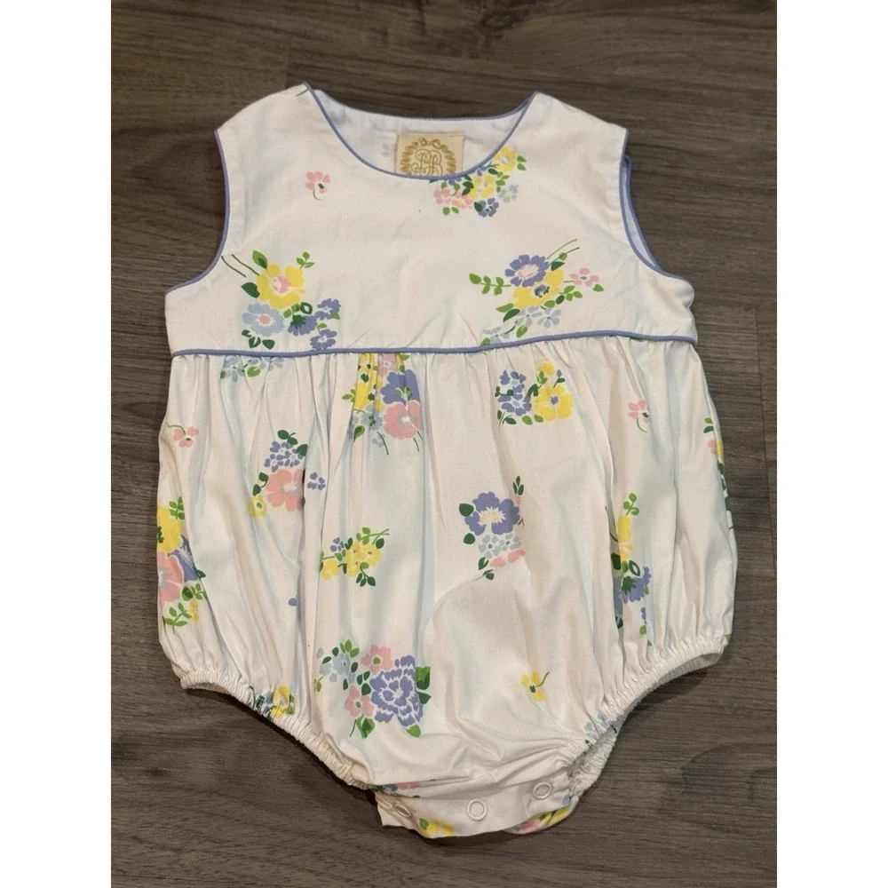 Beaufort‎ Bonnet Bubble 18-24M White Floral Heirloom Southern Boutique Romper